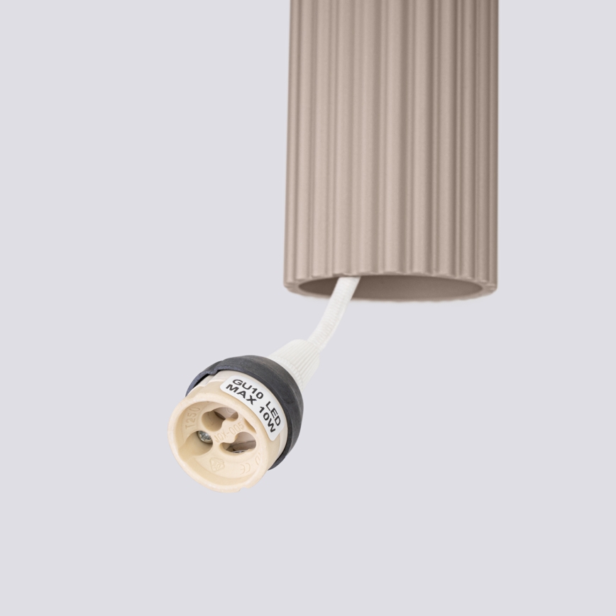 Brilagi - Ljuskrona med textilsladd CRESTO 1xGU10/10W/230V taupe