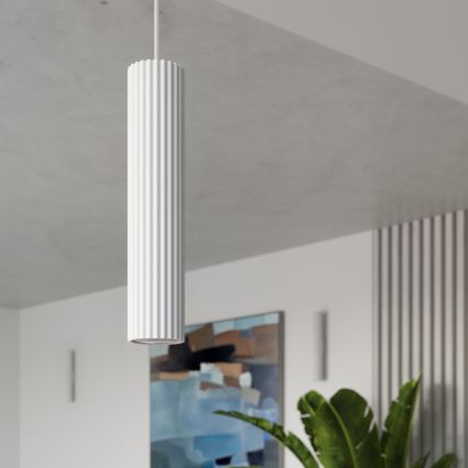 Brilagi - Ljuskrona med textilsladd CRESTO 1xGU10/10W/230V vit