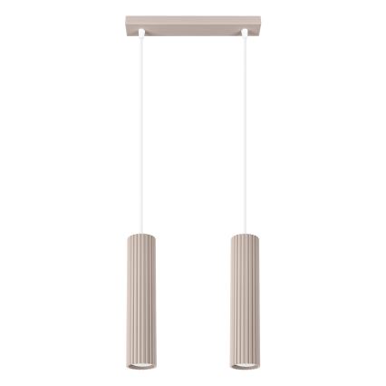 Brilagi - Ljuskrona med textilsladd CRESTO 2xGU10/10W/230V taupe