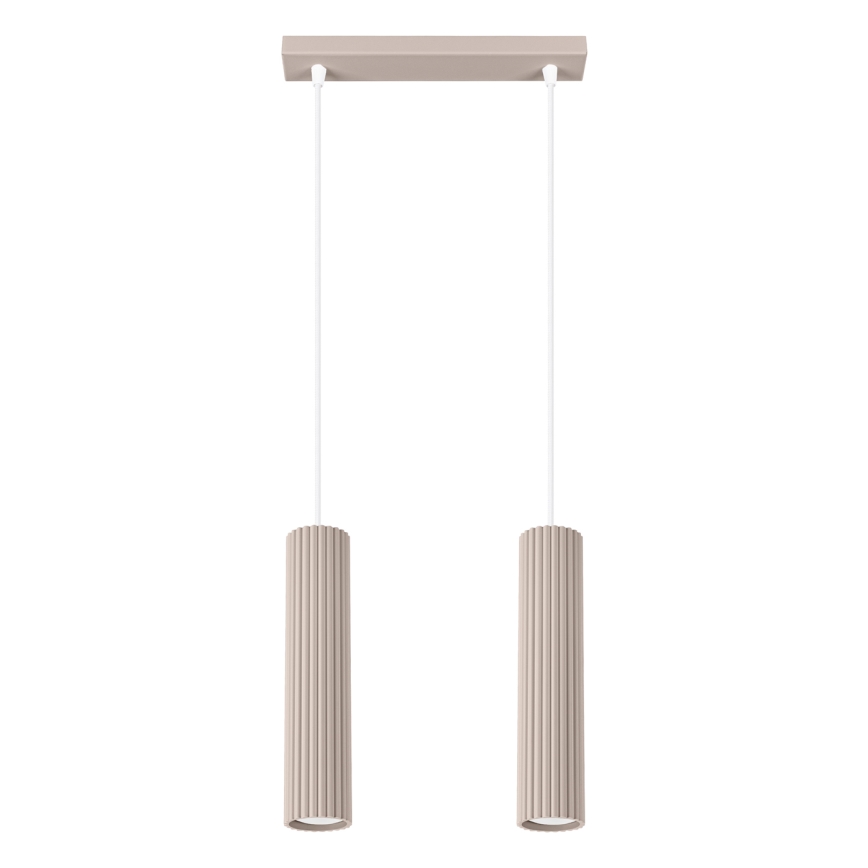Brilagi - Ljuskrona med textilsladd CRESTO 2xGU10/10W/230V taupe