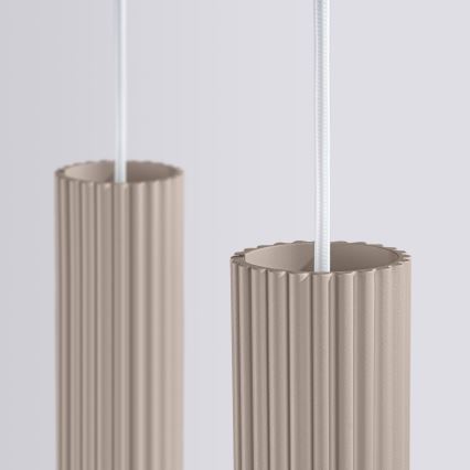 Brilagi - Ljuskrona med textilsladd CRESTO 2xGU10/10W/230V taupe