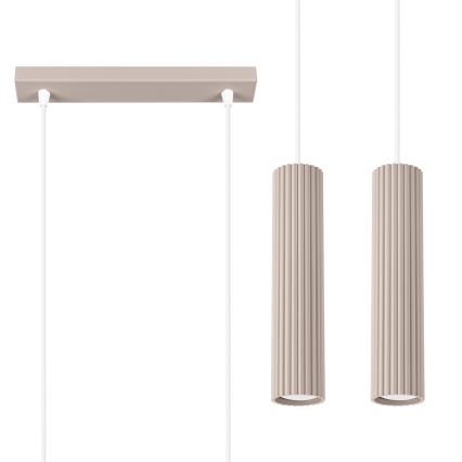 Brilagi - Ljuskrona med textilsladd CRESTO 2xGU10/10W/230V taupe