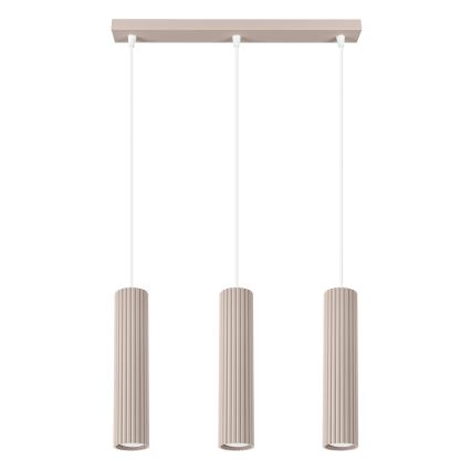Brilagi - Ljuskrona med textilsladd CRESTO 3xGU10/10W/230V taupe