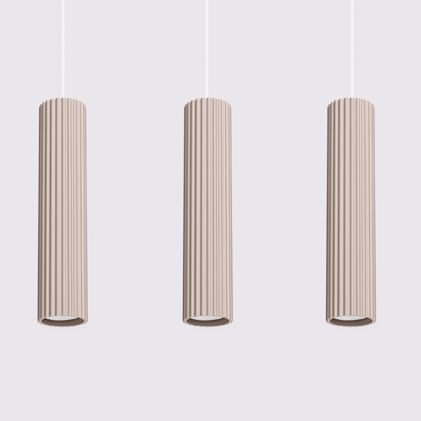 Brilagi - Ljuskrona med textilsladd CRESTO 3xGU10/10W/230V taupe