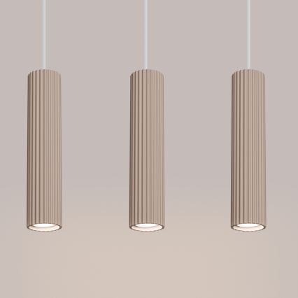 Brilagi - Ljuskrona med textilsladd CRESTO 3xGU10/10W/230V taupe
