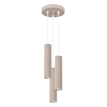 Brilagi - Ljuskrona med textilsladd CRESTO 3xGU10/10W/230V taupe