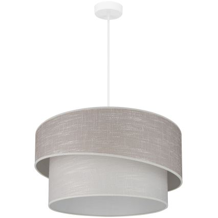 Brilagi - Ljuskrona med textilsladd DOVER SHINE 1xE27/15W/230V diameter 50 cm grå/grädde