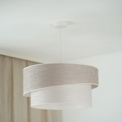 Brilagi - Ljuskrona med textilsladd DOVER SHINE 1xE27/15W/230V diameter 50 cm grå/grädde