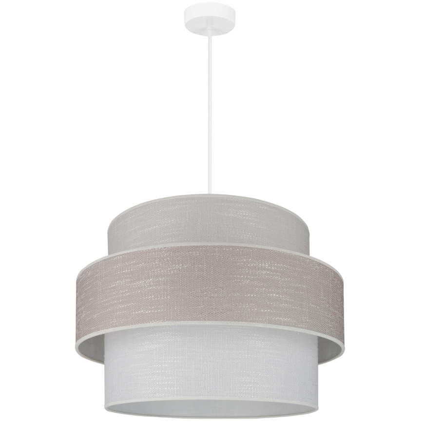 Brilagi - Ljuskrona med textilsladd DOVER SPACE 1xE27/15W/230V diameter 50 cm grå/grädde