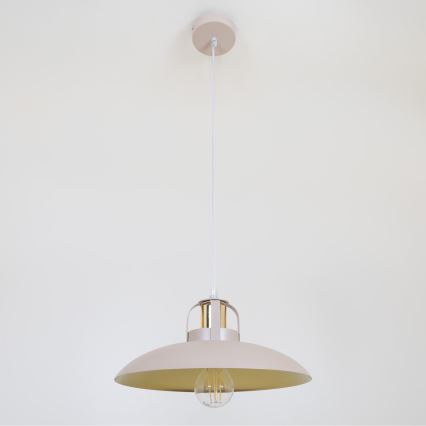 Brilagi - Ljuskrona med textilsladd FLAMENGO 1xE27/60W/230V beige