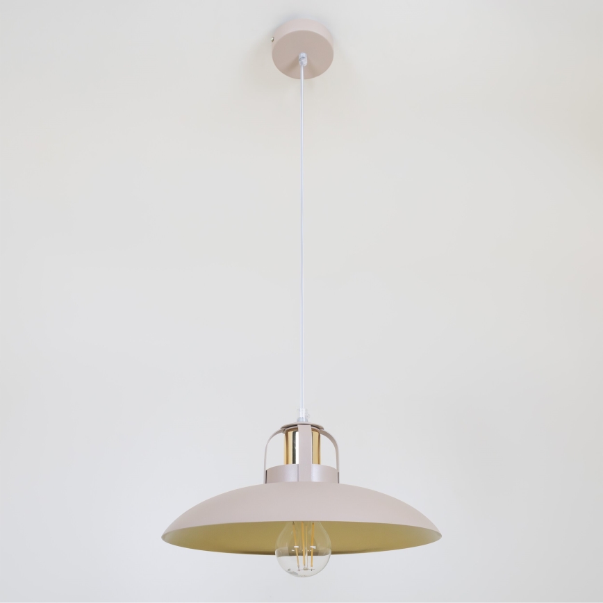 Brilagi - Ljuskrona med textilsladd FLAMENGO 1xE27/60W/230V beige