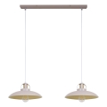 Brilagi - Ljuskrona med textilsladd FLAMENGO 2xE27/60W/230V beige