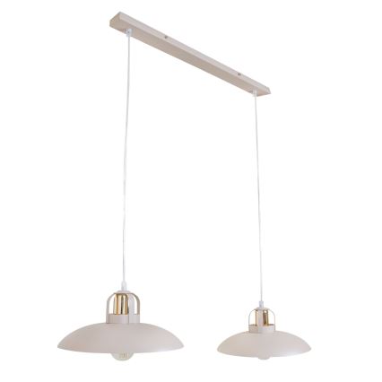 Brilagi - Ljuskrona med textilsladd FLAMENGO 2xE27/60W/230V beige