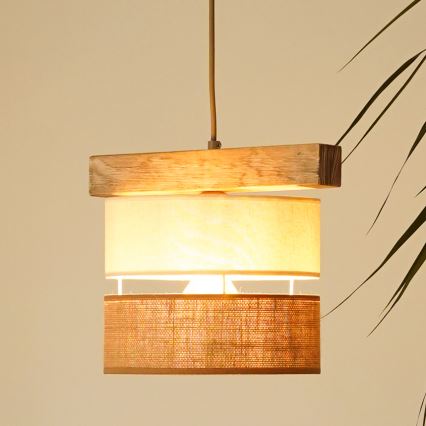 Brilagi - Ljuskrona med textilsladd FOREST 1xE27/15W/230V tall/beige/grädde