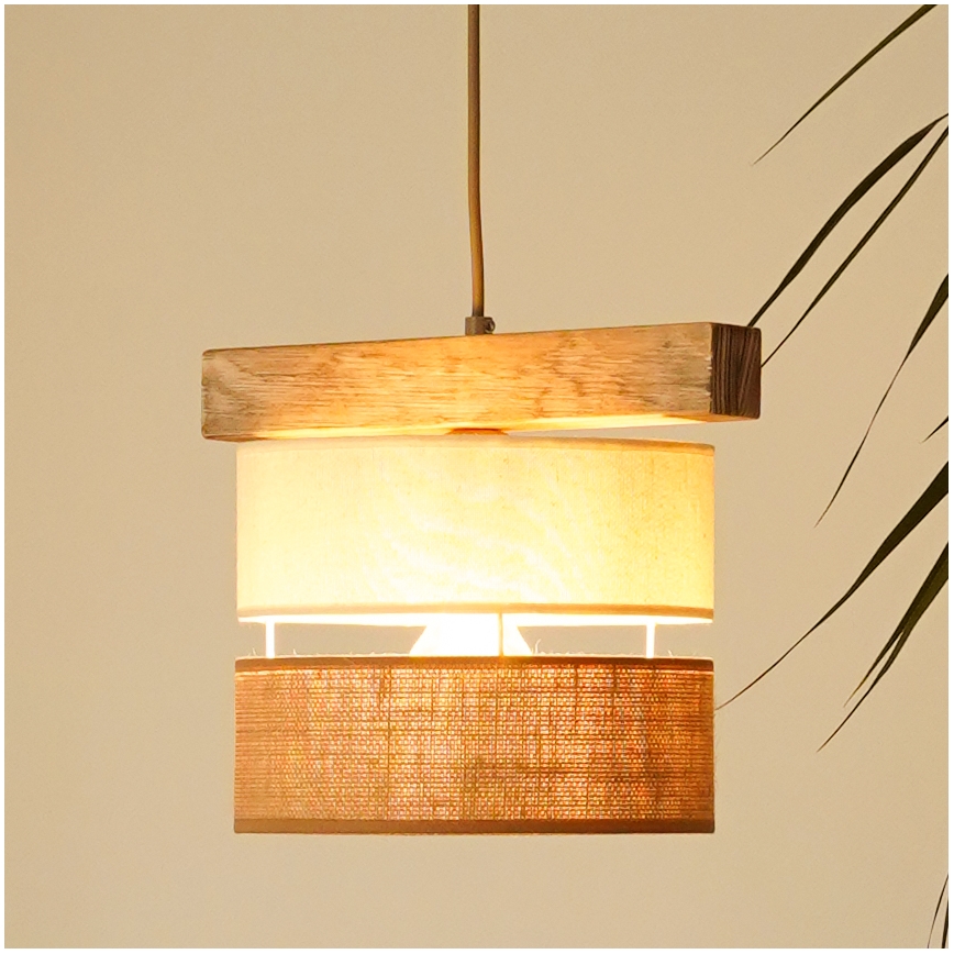 Brilagi - Ljuskrona med textilsladd FOREST 1xE27/15W/230V tall/beige/grädde