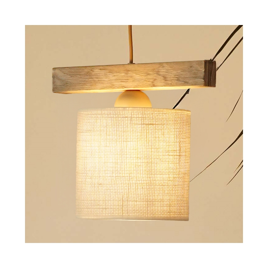 Brilagi - Ljuskrona med textilsladd FOREST 1xE27/15W/230V tall/brun/grädde