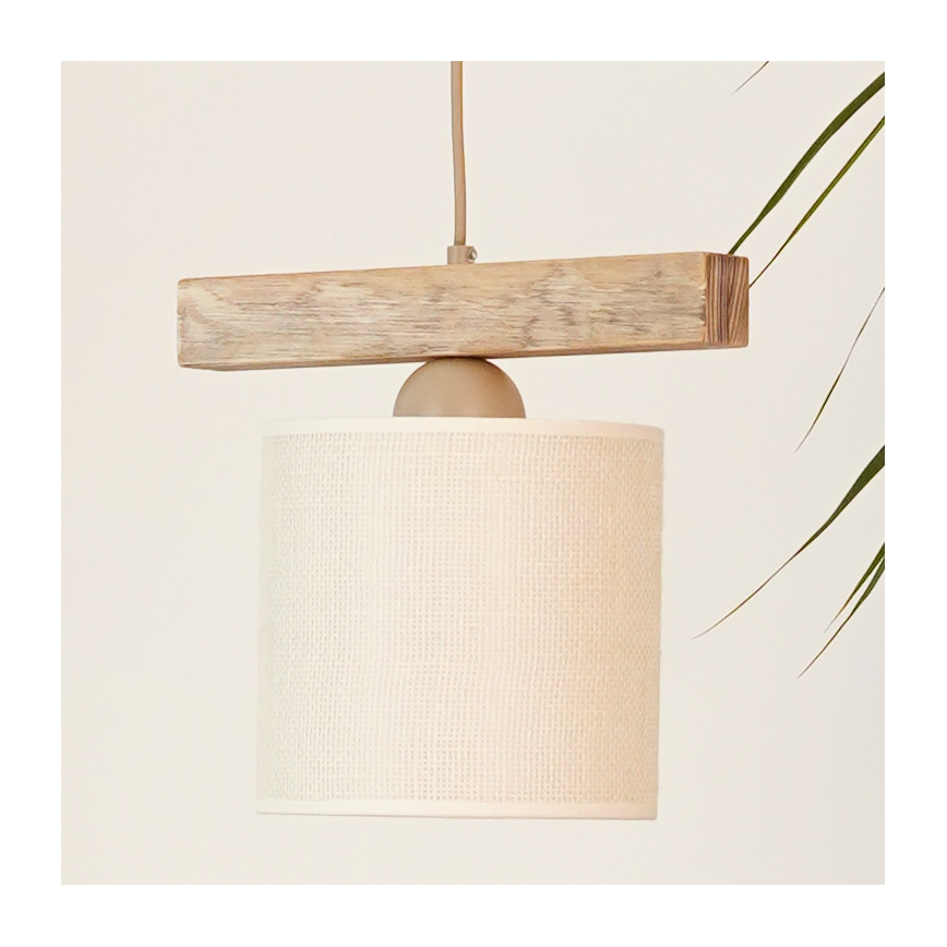 Brilagi - Ljuskrona med textilsladd FOREST 1xE27/15W/230V tall/brun/grädde