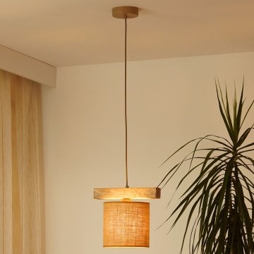 Brilagi - Ljuskrona med textilsladd FOREST 1xE27/15W/230V tall/brun