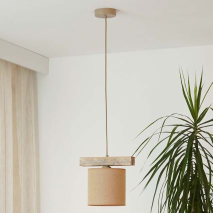 Brilagi - Ljuskrona med textilsladd FOREST 1xE27/15W/230V tall/brun