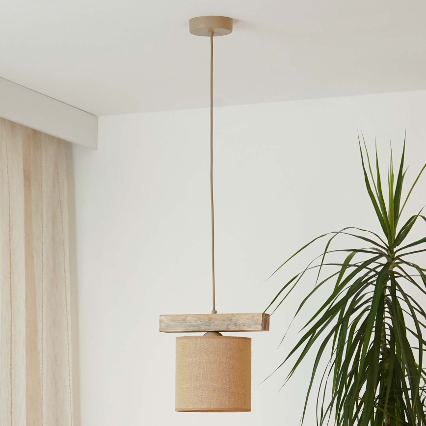 Brilagi - Ljuskrona med textilsladd FOREST 1xE27/15W/230V tall/brun