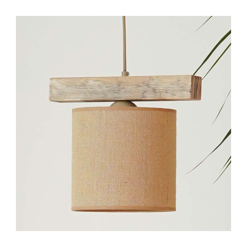 Brilagi - Ljuskrona med textilsladd FOREST 1xE27/15W/230V tall/brun
