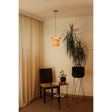 Brilagi - Ljuskrona med textilsladd FOREST 1xE27/15W/230V tall/brun