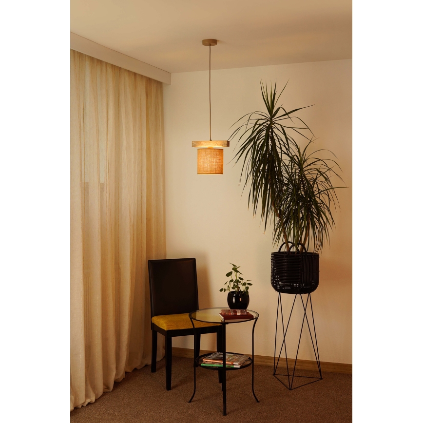 Brilagi - Ljuskrona med textilsladd FOREST 1xE27/15W/230V tall/brun