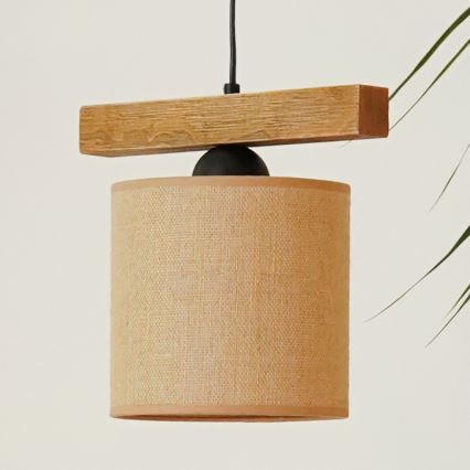 Brilagi - Ljuskrona med textilsladd FOREST 1xE27/15W/230V tall/brun/svart