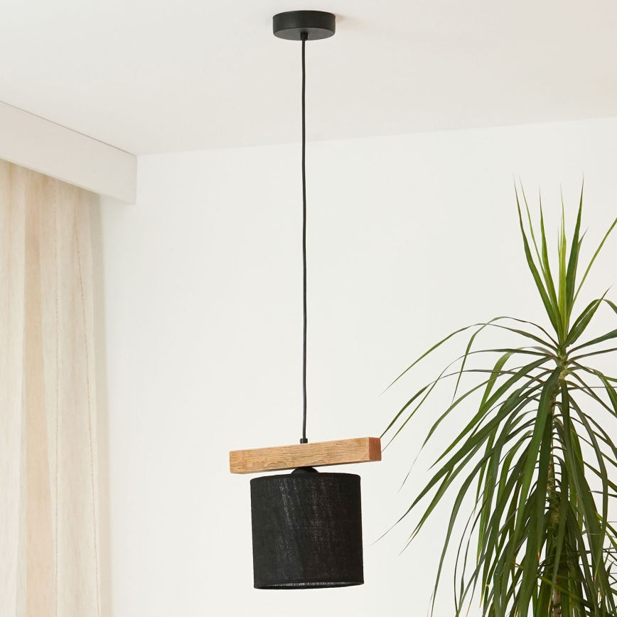 Brilagi - Ljuskrona med textilsladd FOREST 1xE27/15W/230V tall/svart
