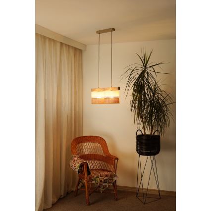 Brilagi - Ljuskrona med textilsladd FOREST 2xE27/15W/230V tall/beige/grädde