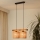 Brilagi - Ljuskrona med textilsladd FOREST 2xE27/15W/230V tall/brun/svart