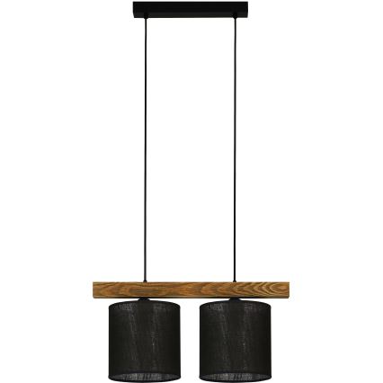 Brilagi - Ljuskrona med textilsladd FOREST 2xE27/15W/230V tall/svart