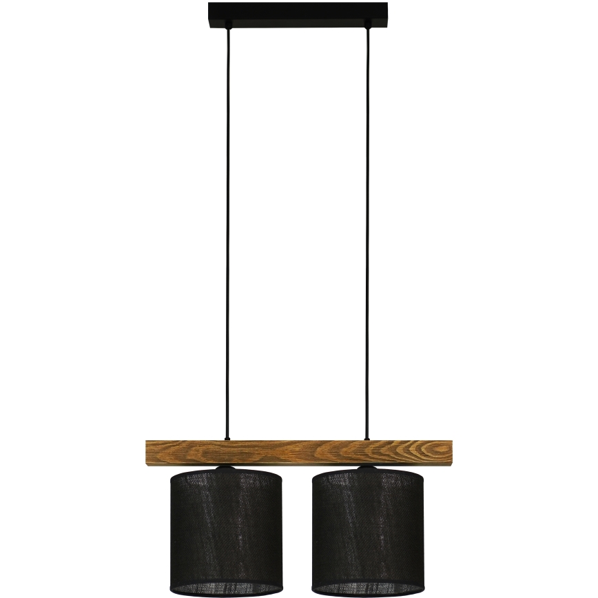 Brilagi - Ljuskrona med textilsladd FOREST 2xE27/15W/230V tall/svart