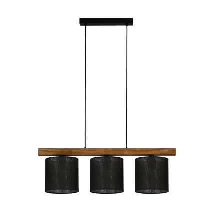 Brilagi - Ljuskrona med textilsladd FOREST 3xE27/15W/230V tall/svart