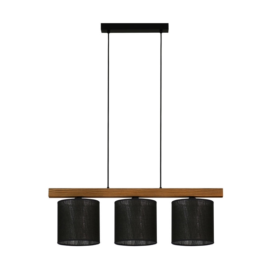 Brilagi - Ljuskrona med textilsladd FOREST 3xE27/15W/230V tall/svart