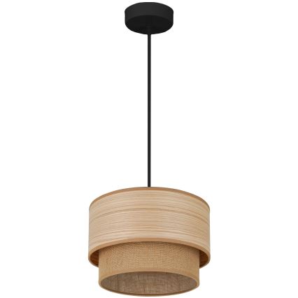 Brilagi - Ljuskrona med textilsladd MONTANA BOHO 1xE27/15W/230V diameter 25 cm brun/svart