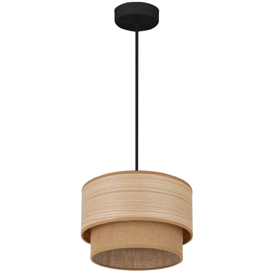 Brilagi - Ljuskrona med textilsladd MONTANA BOHO 1xE27/15W/230V diameter 25 cm brun/svart