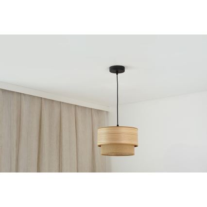 Brilagi - Ljuskrona med textilsladd MONTANA BOHO 1xE27/15W/230V diameter 25 cm brun/svart
