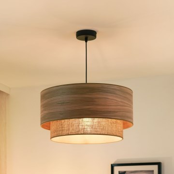Brilagi - Ljuskrona med textilsladd MONTANA BOHO 1xE27/15W/230V diameter 45 cm brun/svart