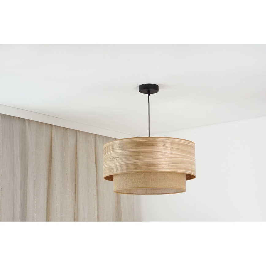Brilagi - Ljuskrona med textilsladd MONTANA BOHO 1xE27/15W/230V diameter 45 cm brun/svart