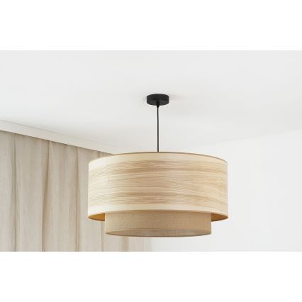 Brilagi - Ljuskrona med textilsladd MONTANA BOHO 1xE27/15W/230V diameter 60 cm brun/svart