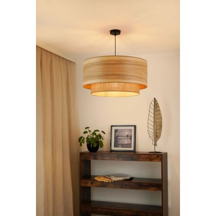 Brilagi - Ljuskrona med textilsladd MONTANA BOHO 1xE27/15W/230V diameter 60 cm brun/svart