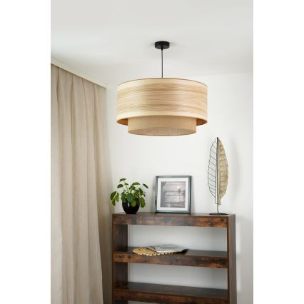 Brilagi - Ljuskrona med textilsladd MONTANA BOHO 1xE27/15W/230V diameter 60 cm brun/svart