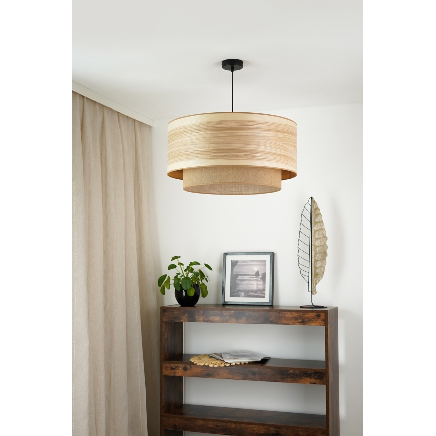 Brilagi - Ljuskrona med textilsladd MONTANA BOHO 1xE27/15W/230V diameter 60 cm brun/svart