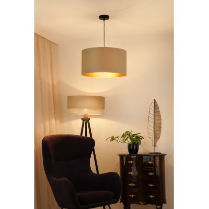 Brilagi - Ljuskrona med textilsladd OREGON ROLLER VEGE 1xE27/15W/230V diameter 45 cm beige