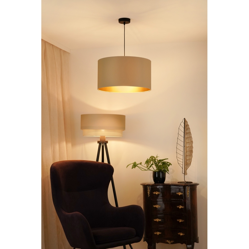 Brilagi - Ljuskrona med textilsladd OREGON ROLLER VEGE 1xE27/15W/230V diameter 45 cm beige