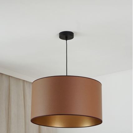 Brilagi - Ljuskrona med textilsladd OREGON ROLLER VEGE 1xE27/15W/230V diameter 45 cm brun