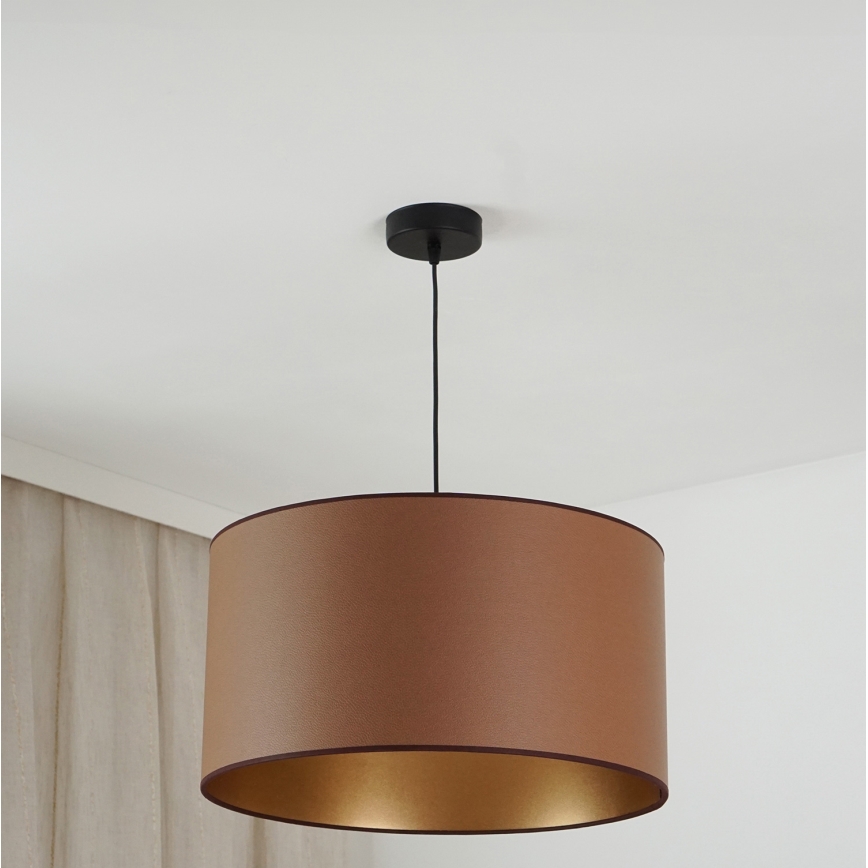 Brilagi - Ljuskrona med textilsladd OREGON ROLLER VEGE 1xE27/15W/230V diameter 45 cm brun