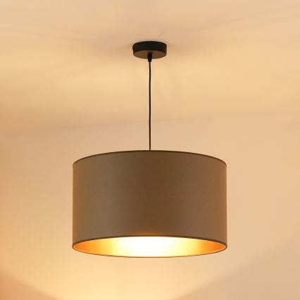 Brilagi - Ljuskrona med textilsladd OREGON ROLLER VEGE 1xE27/15W/230V diameter 45 cm grå