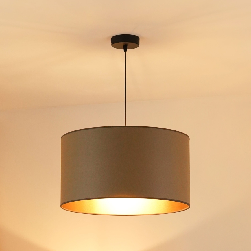 Brilagi - Ljuskrona med textilsladd OREGON ROLLER VEGE 1xE27/15W/230V diameter 45 cm grå